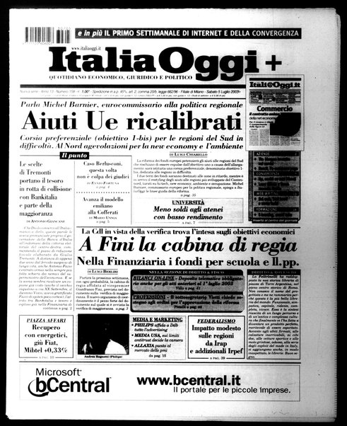 Italia oggi : quotidiano di economia finanza e politica